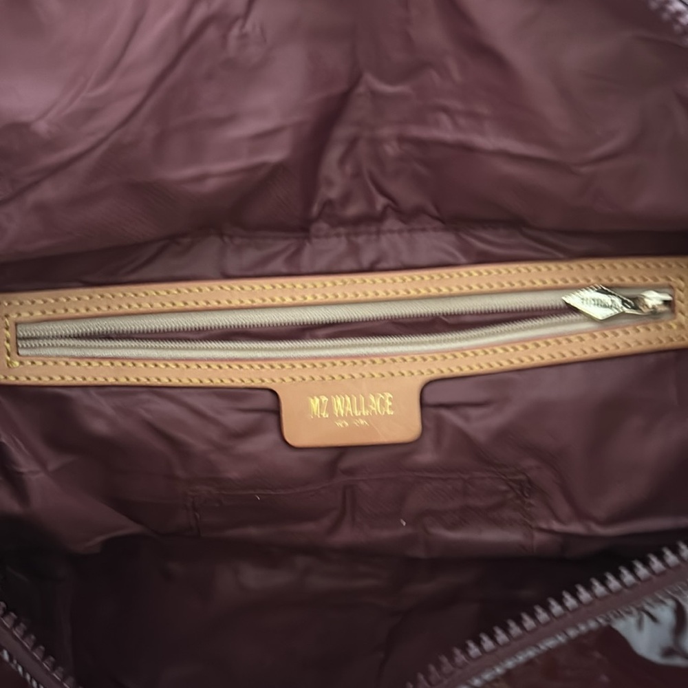 Like new MZ Wallace SMALL metro tote burgundy lacquer bag - Picture 8 of 8